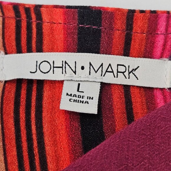 John Mark Top Large Boho Embroidered Floral Burgundy Artsy - Picture 9 of 12